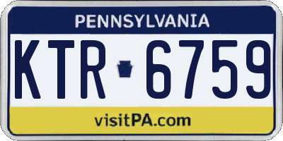 PA license plate KTR6759