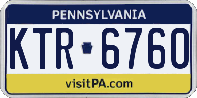 PA license plate KTR6760