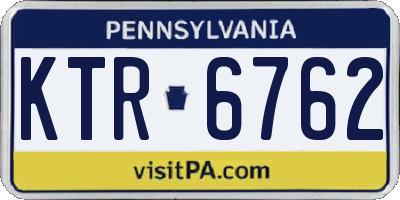 PA license plate KTR6762