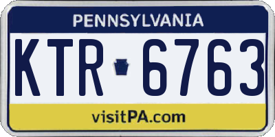PA license plate KTR6763
