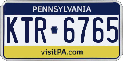 PA license plate KTR6765