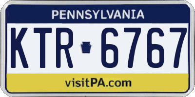 PA license plate KTR6767