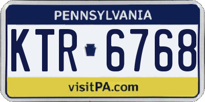 PA license plate KTR6768