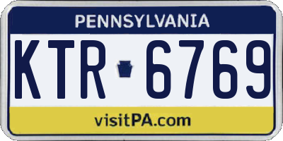 PA license plate KTR6769