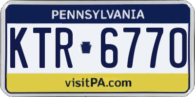 PA license plate KTR6770