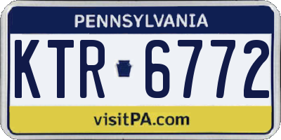 PA license plate KTR6772