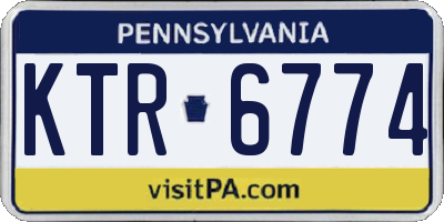 PA license plate KTR6774