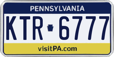 PA license plate KTR6777