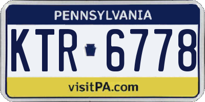 PA license plate KTR6778