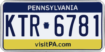 PA license plate KTR6781