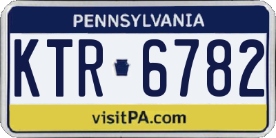 PA license plate KTR6782