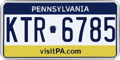 PA license plate KTR6785