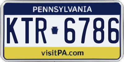 PA license plate KTR6786