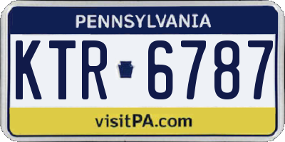PA license plate KTR6787