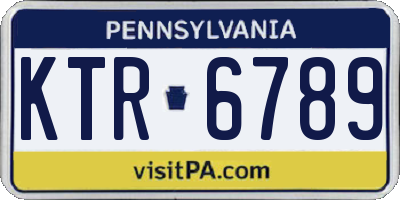 PA license plate KTR6789