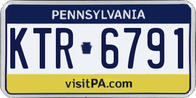 PA license plate KTR6791