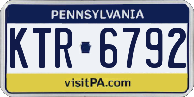 PA license plate KTR6792