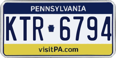PA license plate KTR6794