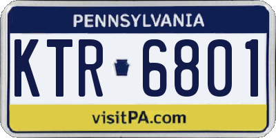 PA license plate KTR6801