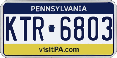 PA license plate KTR6803