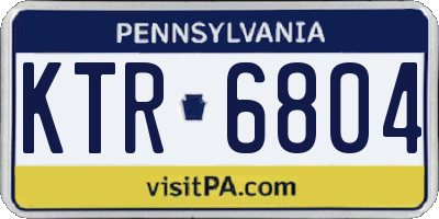 PA license plate KTR6804