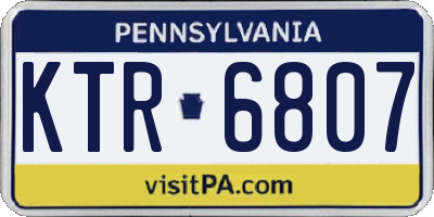 PA license plate KTR6807