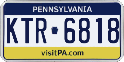 PA license plate KTR6818