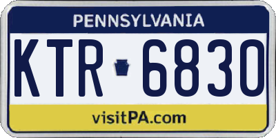 PA license plate KTR6830