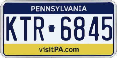 PA license plate KTR6845