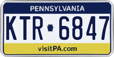 PA license plate KTR6847