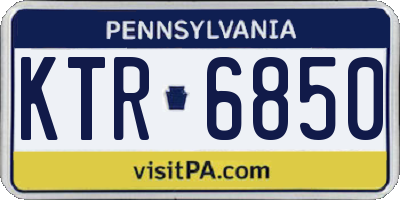 PA license plate KTR6850