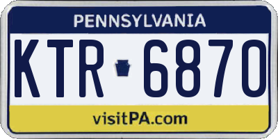 PA license plate KTR6870