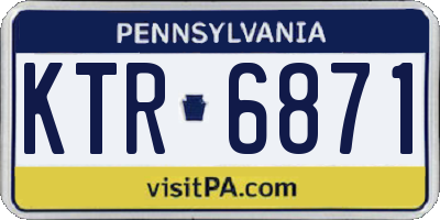 PA license plate KTR6871