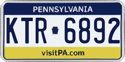 PA license plate KTR6892