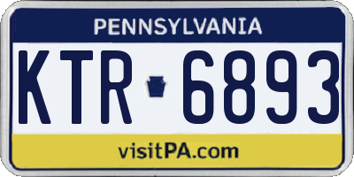 PA license plate KTR6893