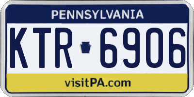 PA license plate KTR6906