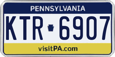 PA license plate KTR6907