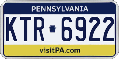 PA license plate KTR6922