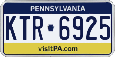 PA license plate KTR6925