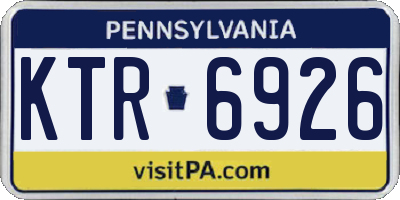 PA license plate KTR6926