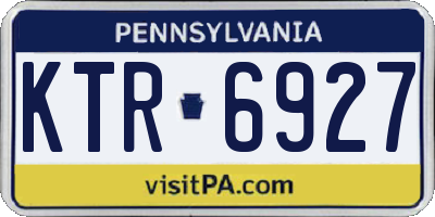 PA license plate KTR6927
