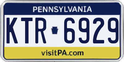 PA license plate KTR6929