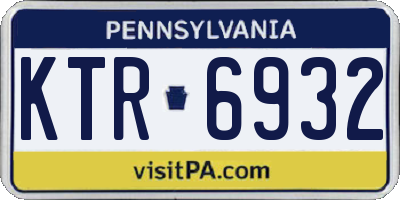 PA license plate KTR6932