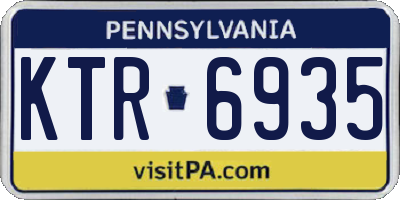 PA license plate KTR6935