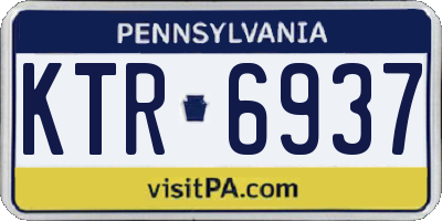 PA license plate KTR6937