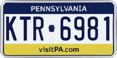 PA license plate KTR6981