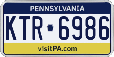PA license plate KTR6986