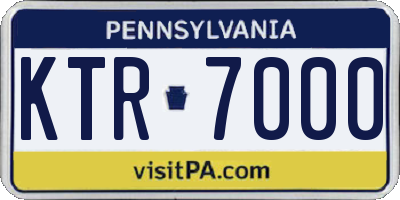 PA license plate KTR7000