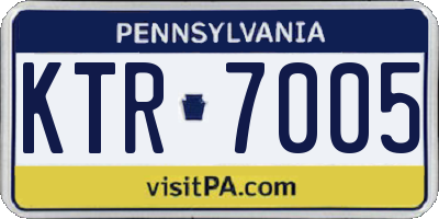 PA license plate KTR7005