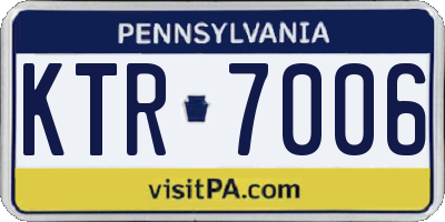 PA license plate KTR7006